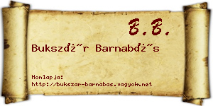 Bukszár Barnabás névjegykártya