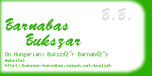 barnabas bukszar business card